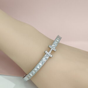 Copper Bangles Bracelets Triangle Zircon Good Quality No Change Color For Women Girls CC24110002