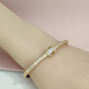 Copper Bangles Bracelets U Shape Zircon Good Quality No Change Color For Women Girls CC24110010