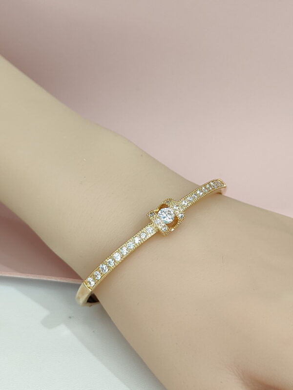 Copper Bangles Bracelets U Shape Zircon Good Quality No Change Color For Women Girls CC24110010