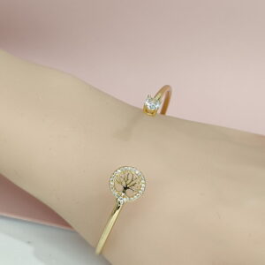 Copper Bangles Bracelets Tree Of Life Crystals/Zirconia Good Quality No Change Color For Women Girls CC24110013