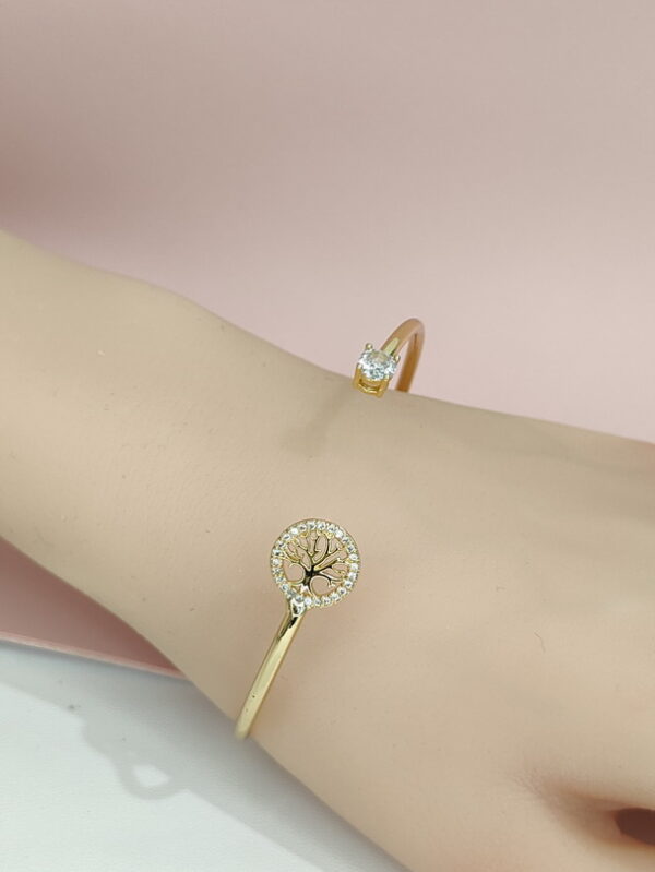Copper Bangles Bracelets Tree Of Life Crystals/Zirconia Good Quality No Change Color For Women Girls CC24110013