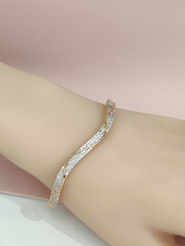 Copper Bangles Bracelets U Shape Zircon Good Quality No Change Color For Women Girls CC24110020
