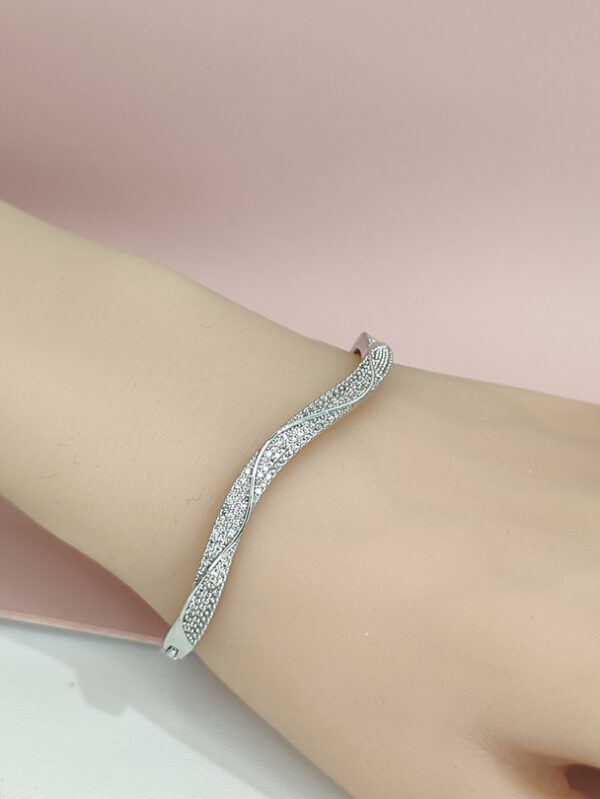 Copper Bangles Bracelets S Shape Zircon Good Quality No Change Color For Women Girls CC24110021