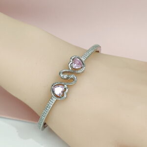 Copper Bangles Bracelets S Shape Zircon Good Quality No Change Color For Women Girls CC24110022