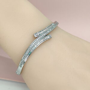 Copper Bangles Bracelets Cross Crystals/Zirconia Good Quality No Change Color For Women Girls CC24110026