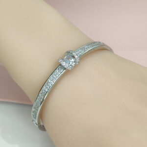 Copper Bangles Bracelets U Shape Zircon Good Quality No Change Color For Women Girls CC24110043