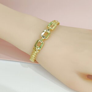 Stainless Steel Bangles Bracelets Crystals/Zirconia Square Link Buckle Good Quality No Change Color For Women Girls CS24110008