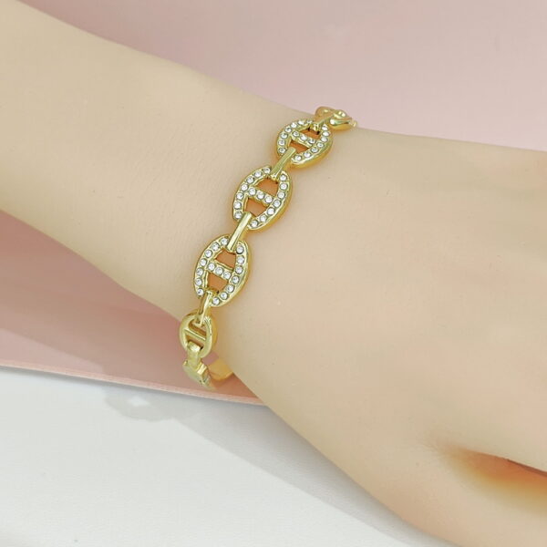 Stainless Steel Bangles Bracelets Crystals/Zirconia Snout Good Quality No Change Color For Women Girls CS24110012