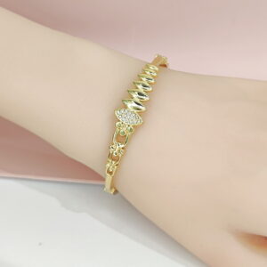 Stainless Steel Bangles Bracelets Crystals/Zirconia Geometric Good Quality No Change Color For Women Girls CS24110015