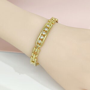 Stainless Steel Bangles Bracelets Crystals/Zirconia Flat Good Quality No Change Color For Women Girls CS24110019