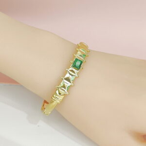 Stainless Steel Bangles Bracelets Crystals/Zirconia Geometric Smile Good Quality No Change Color For Women Girls CS24110024