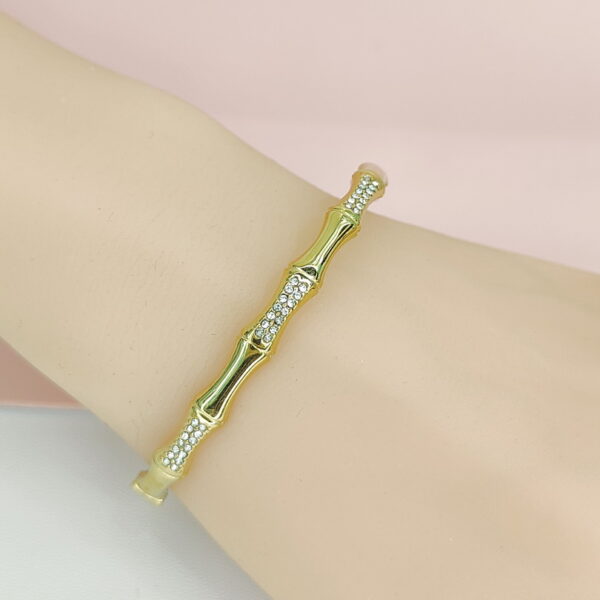 Stainless Steel Bangles Bracelets Crystals/Zirconia Slub Good Quality No Change Color For Women Girls CS24110046