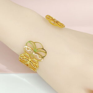 Stainless Steel Bangles Bracelets Crystals/Zirconia Openwork Butterfly Good Quality No Change Color For Women Girls CS24110051