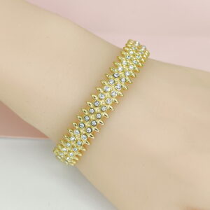 Stainless Steel Bangles Bracelets Crystals/Zirconia Nails Gears Good Quality No Change Color For Women Girls CS24110056