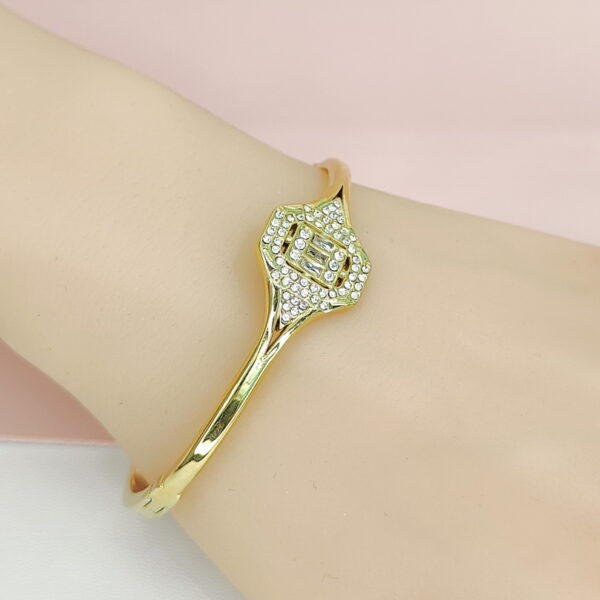 Stainless Steel Bangles Bracelets Crystals/Zirconia Geometric Good Quality No Change Color For Women Girls CS24110060