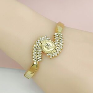 Stainless Steel Bangles Bracelets Crystals/Zirconia Wheat Feather Good Quality No Change Color For Women Girls CS24110069