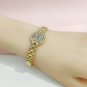 Stainless Steel Bangles Bracelets Square With Crystals Good Quality No Change Color For Women Girls CS241216023