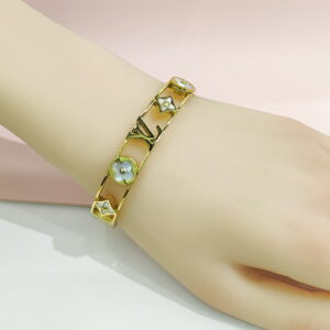 Stainless Steel Bangles Bracelets Four-Leaf Clover Good Quality No Change Color For Women Girls CS241216025
