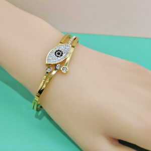 Stainless Steel Bangles Bracelets Crystals/Zirconia Devils'Eyes Good Quality No Change Color For Women Girls CS250108001