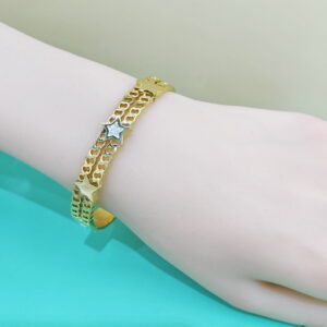 Stainless Steel Bangles Bracelets Crystals/Zirconia Skeleton With Pentagram Good Quality No Change Color For Women Girls CS250108005