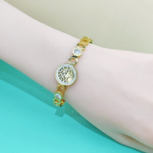 Stainless Steel Bangles Bracelets Crystals/Zirconia Life Trees Good Quality No Change Color For Women Girls CS250108007