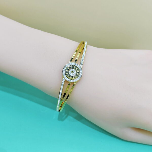 Stainless Steel Bangles Bracelets Crystals/Zirconia Clock Good Quality No Change Color For Women Girls CS250108014