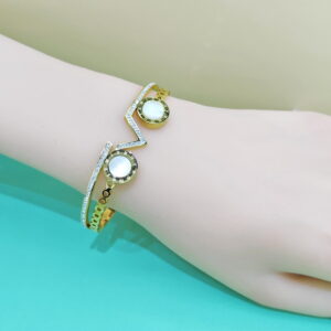 Stainless Steel Bangles Bracelets Crystals/Zirconia Love Clock Good Quality No Change Color For Women Girls CS250108017