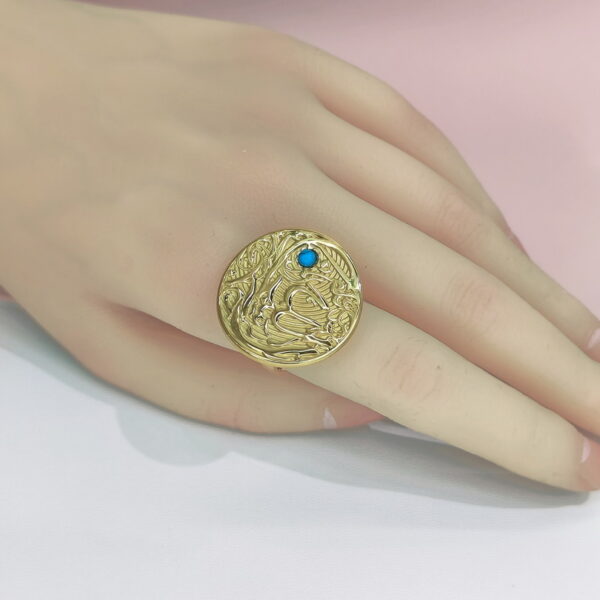 Open Adjustable Stainless Steel Rings  Round Shape With Crystals Good Quality No Change Color For Women Girls DS24110009