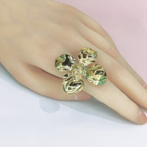 Open Adjustable Stainless Steel Rings  Four-Leaf Clover Good Quality No Change Color For Women Girls DS24110019