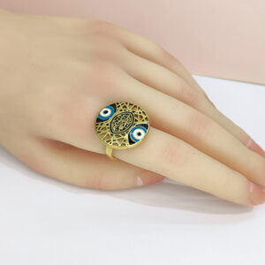 Open Adjustable Stainless Steel Rings  Hollowed Out Of Devil'S Eyss Good Quality No Change Color For Women Girls DS24110021