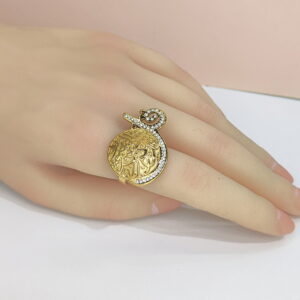 Open Adjustable Stainless Steel Rings  Round With Crystals And Full Grain Good Quality No Change Color For Women Girls DS24110023