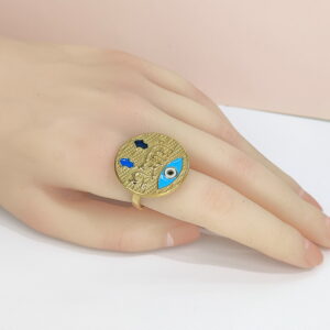 Open Adjustable Stainless Steel Rings  Round Devil'S Eyes Good Quality No Change Color For Women Girls DS24110024