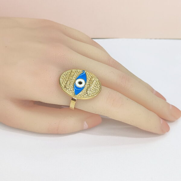 Open Adjustable Stainless Steel Rings  Oval Devil'S Eye Good Quality No Change Color For Women Girls DS24110029