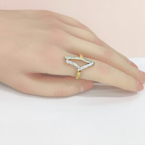 Open Adjustable Stainless Steel Rings  Geometric Full Crystals Good Quality No Change Color For Women Girls DS24110030