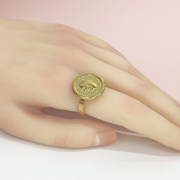 Open Adjustable Stainless Steel Rings  Round With Portrait Good Quality No Change Color For Women Girls DS24110032