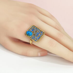 Open Adjustable Stainless Steel Rings  Rectangle With Stone Good Quality No Change Color For Women Girls DS24110039