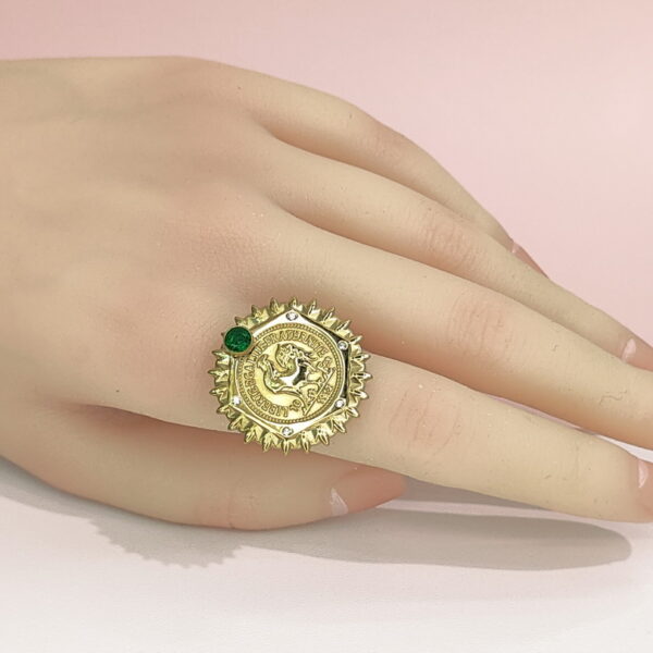 Open Adjustable Stainless Steel Rings  Round With Crystals Good Quality No Change Color For Women Girls DS24110048