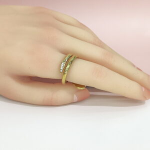 Open Adjustable Stainless Steel Rings  Snake With Crystals Good Quality No Change Color For Women Girls DS24110050