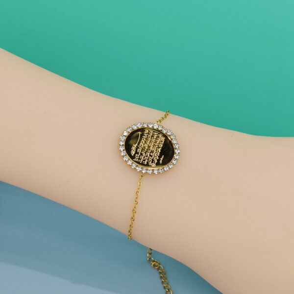 Stainless Steel Bracelets Bangles Black Oval With Zircon Good Quality No Change Color For Women Girls ES24110003