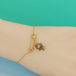 Stainless Steel Bracelets Bangles Palm Devil'S Eye Good Quality No Change Color For Women Girls ES24110009