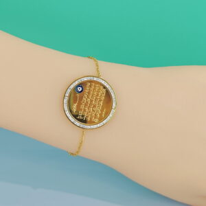 Stainless Steel Bracelets Bangles Devil'S Eye Round With Zircon Good Quality No Change Color For Women Girls ES24110011