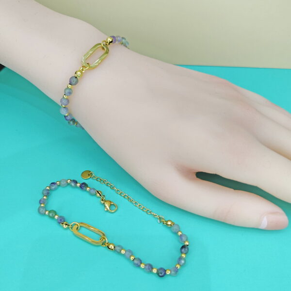 Stainless Steel Bracelets Bangles Multi Color Stone Good Quality No Change Color For Women Girls  ES250108001