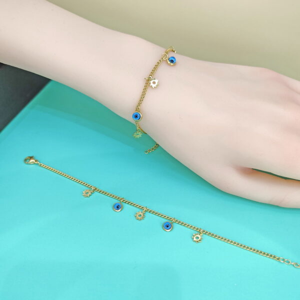 Stainless Steel Bracelets Bangles with Pandents Devil'S Eyes Good Quality No Change Color For Women Girls  ES250108006