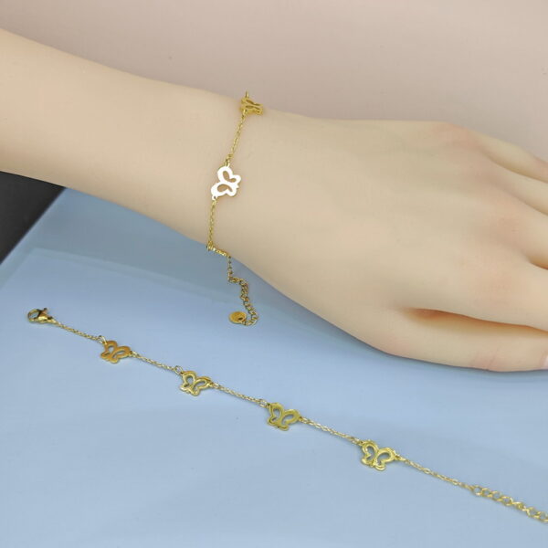 Stainless Steel Bracelets Bangles with Pandents Butterfly Good Quality No Change Color For Women Girls  ES250108009
