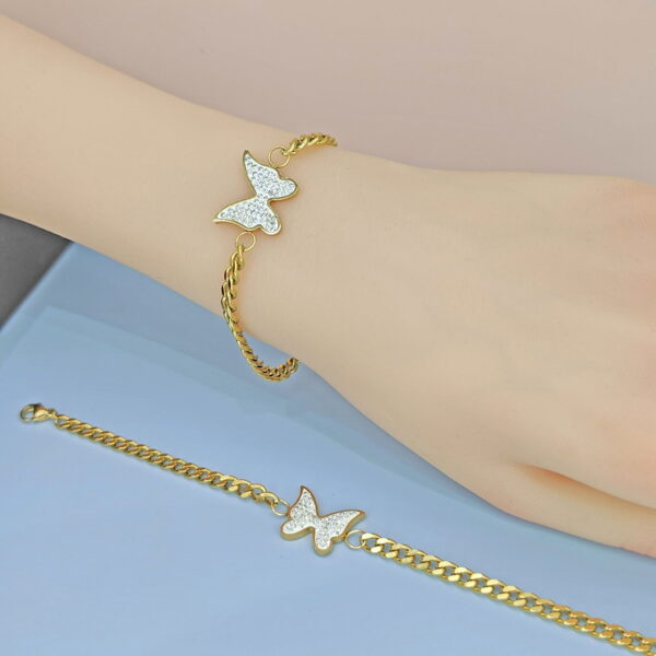 Stainless Steel Bracelets Bangles with Pandents Butterfly Good Quality No Change Color For Women Girls  ES250108010