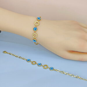Stainless Steel Bracelets Bangles with Pandents Devil'S Eyes Good Quality No Change Color For Women Girls  ES250108011