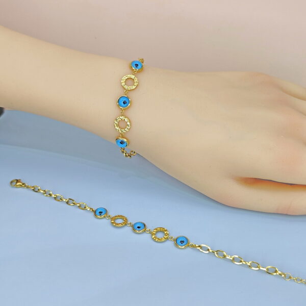 Stainless Steel Bracelets Bangles with Pandents Devil'S Eyes Good Quality No Change Color For Women Girls  ES250108011