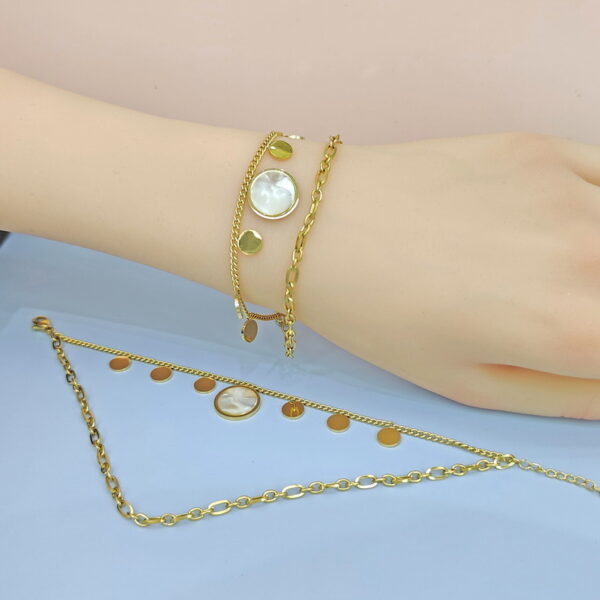 Stainless Steel Bracelets Bangles with Pandents Round  Good Quality No Change Color For Women Girls  ES250108012