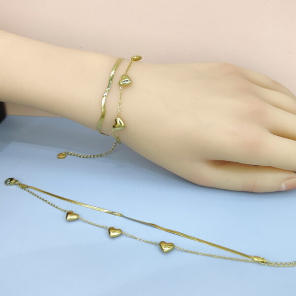 Stainless Steel Bracelets Bangles with Pandents Love Heart Good Quality No Change Color For Women Girls  ES250108013