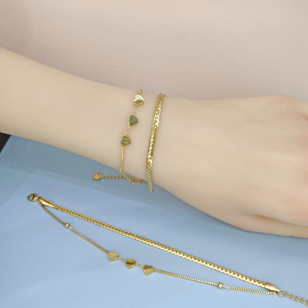 Stainless Steel Bracelets Bangles with Pandents Love Heart Good Quality No Change Color For Women Girls  ES250108029